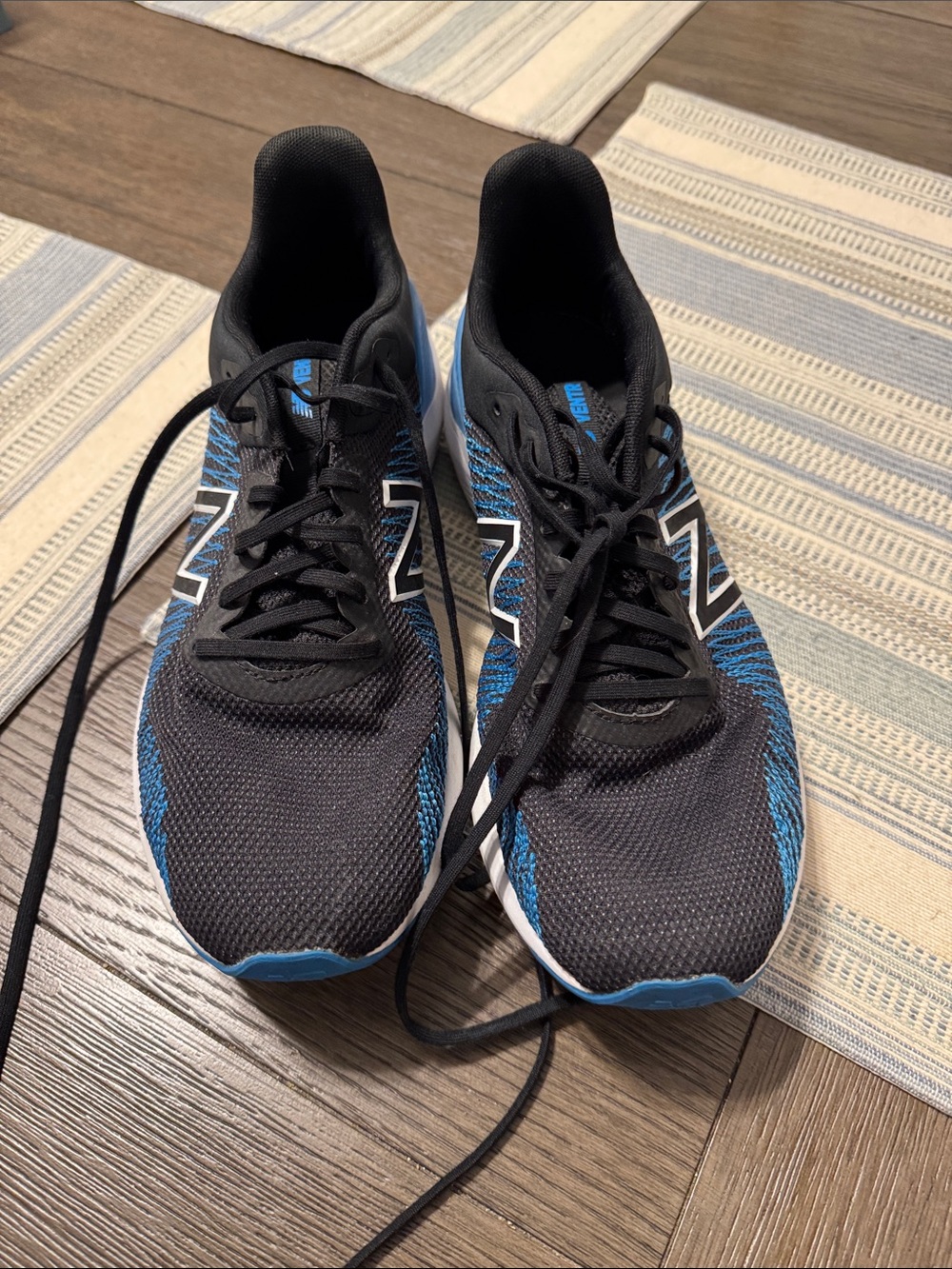 New Balance Black and Blue Mesh Running Sneakers
